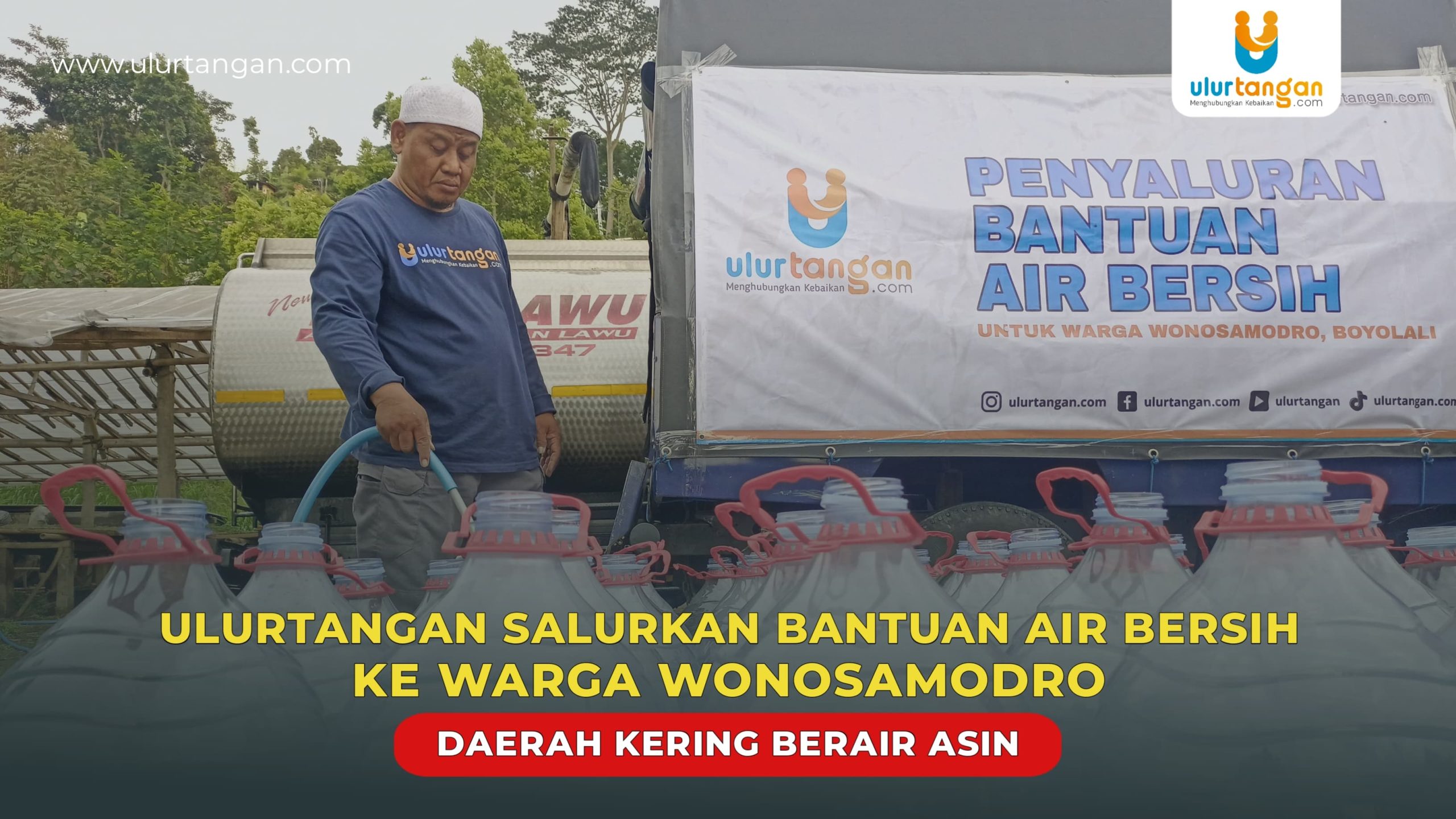 Ulurtangan Salurkan Bantuan Air Bersih ke Warga Wonosamodro, Daerah Kering Berair Asin