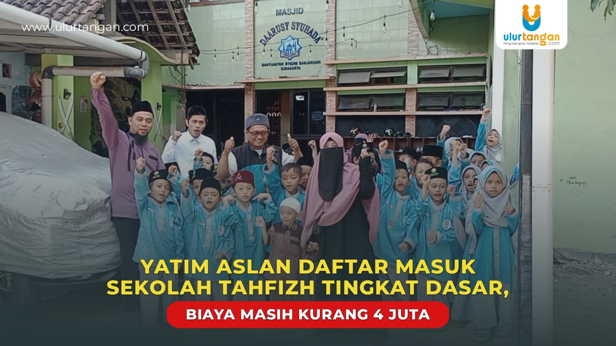 Ulurtangan Tunaikan Biaya Pendaftaran Sekolah Tahfizh Yatim Aslan Rp 2 Juta di Surakarta