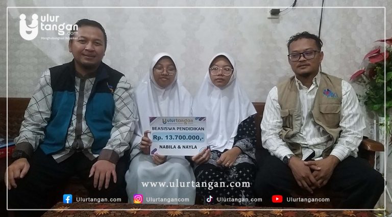 Ulurtangan Tunaikan Bantuan Pendidikan Santri Penghafal Quran Nabila dan Nayla Sebesar Rp 13,7 Juta Rupiah