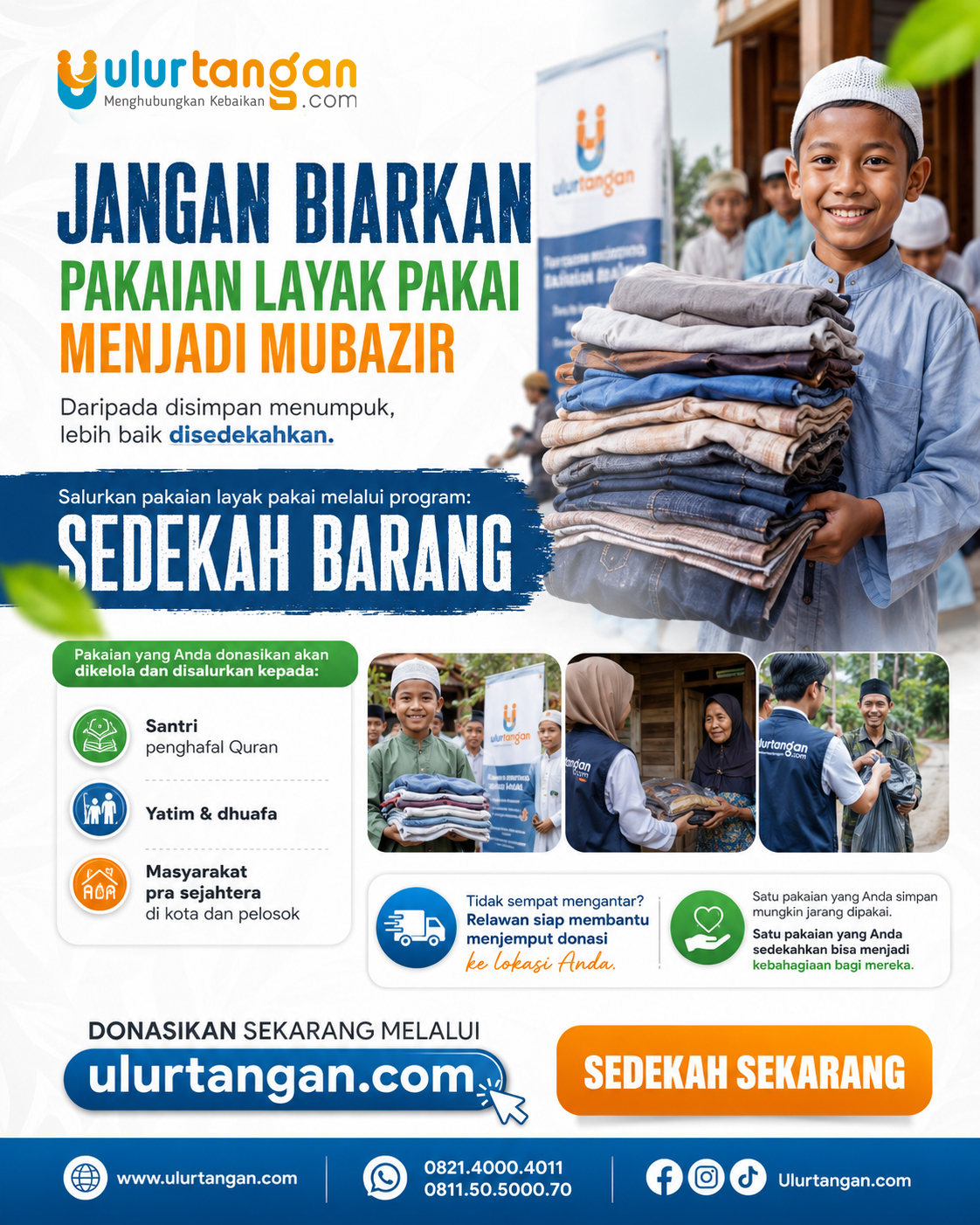 Sedekah Barang Donasi Pakaian Layak Pakai Bekas Baru Bisa Dijemput Ulurtangan SedekahBarangku Jakarta Bogor Bekasi Depok Tangerang