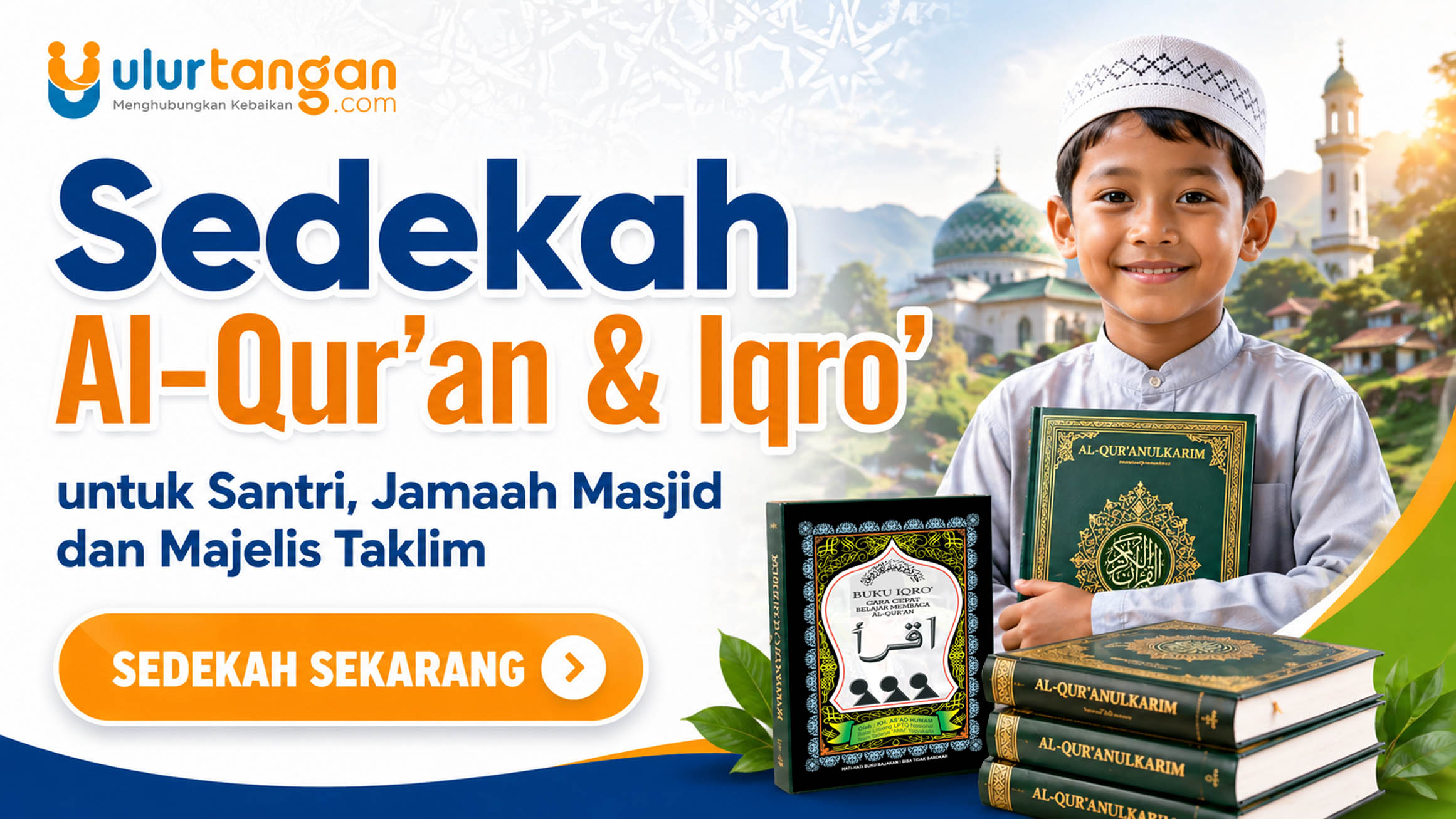 Sedekah Al-Quran dan Iqro untuk Santri Jamaah Masjid dan Majelis Taklim