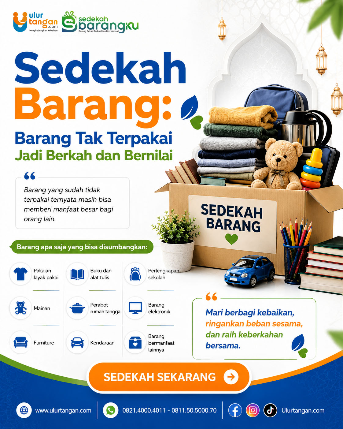 Donasi Sedekah Barang Barang Tak Terpakai Disumbangkan Jadi Berkah dan Bernilai Pakaian Baju Bekas Buku Elektronik Mainan Furniture Perabot Lelang