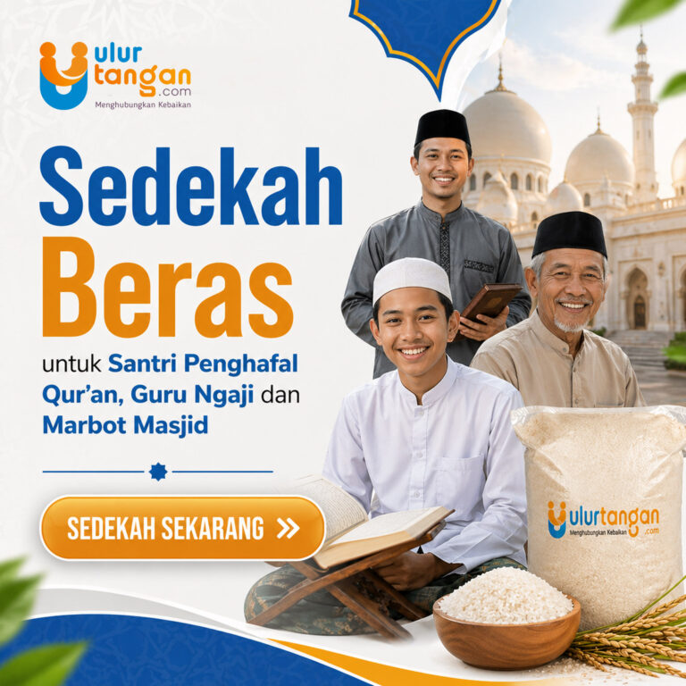 Sedekah Beras untuk Santri Penghafal Qur’an, Guru Ngaji dan Marbot Masjid Pembuka