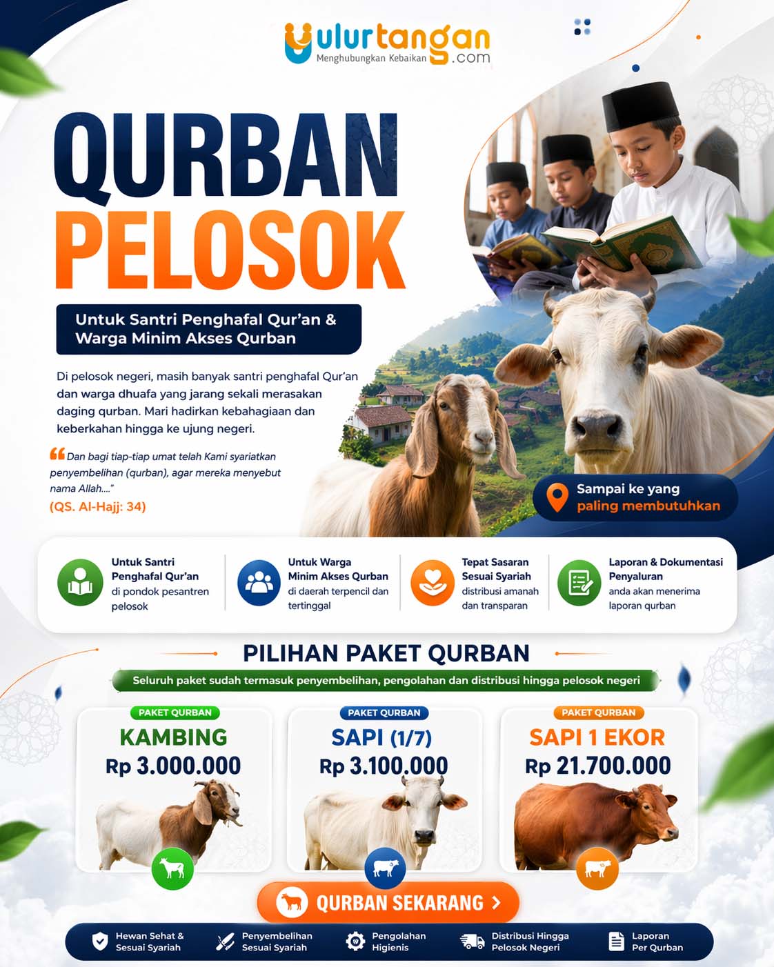Qurban Pelosok Untuk Santri Penghafal Qur’an & Warga Minim Akses Qurban