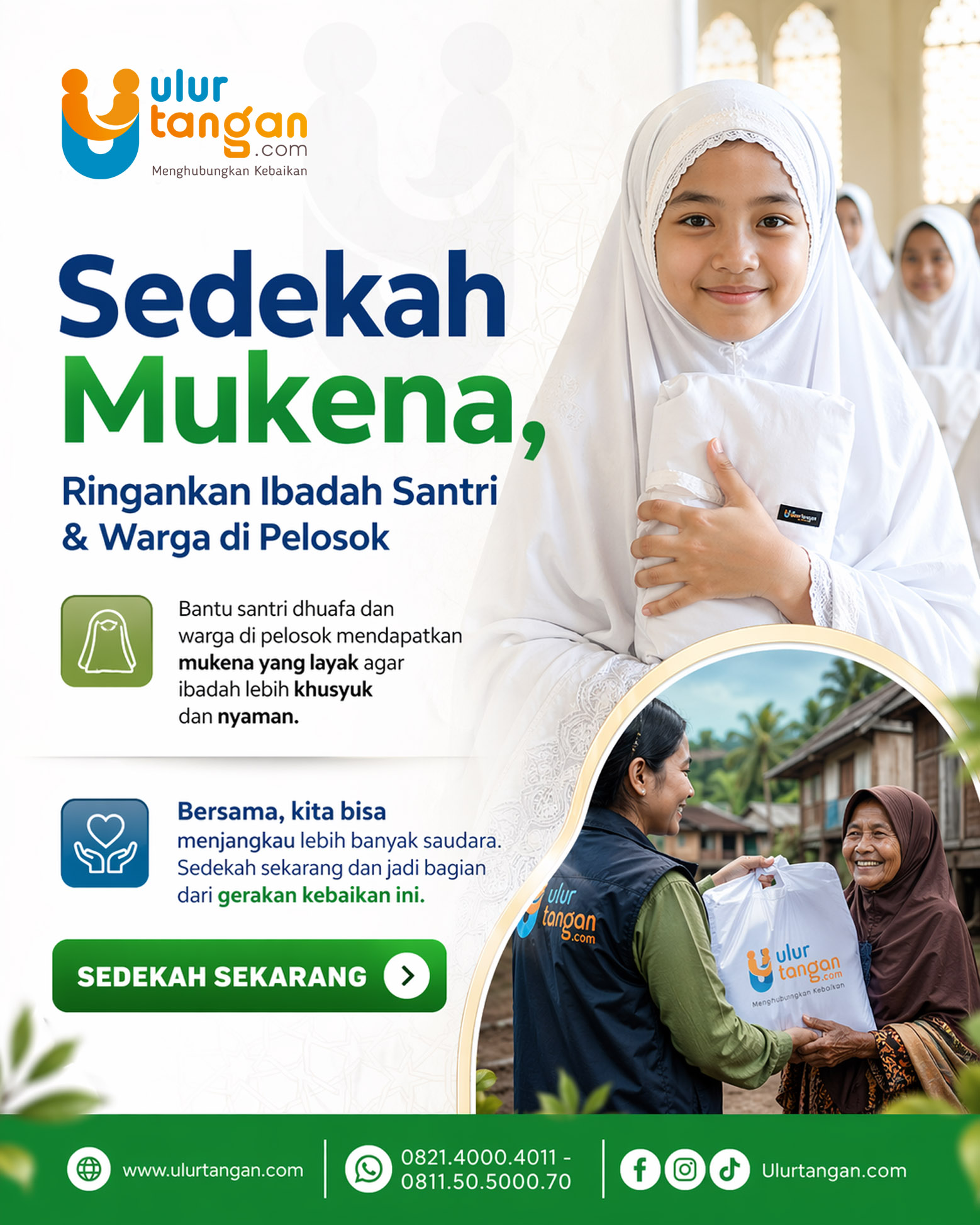 Sedekah Mukena Ringankan Ibadah Santri & Warga di Pelosok