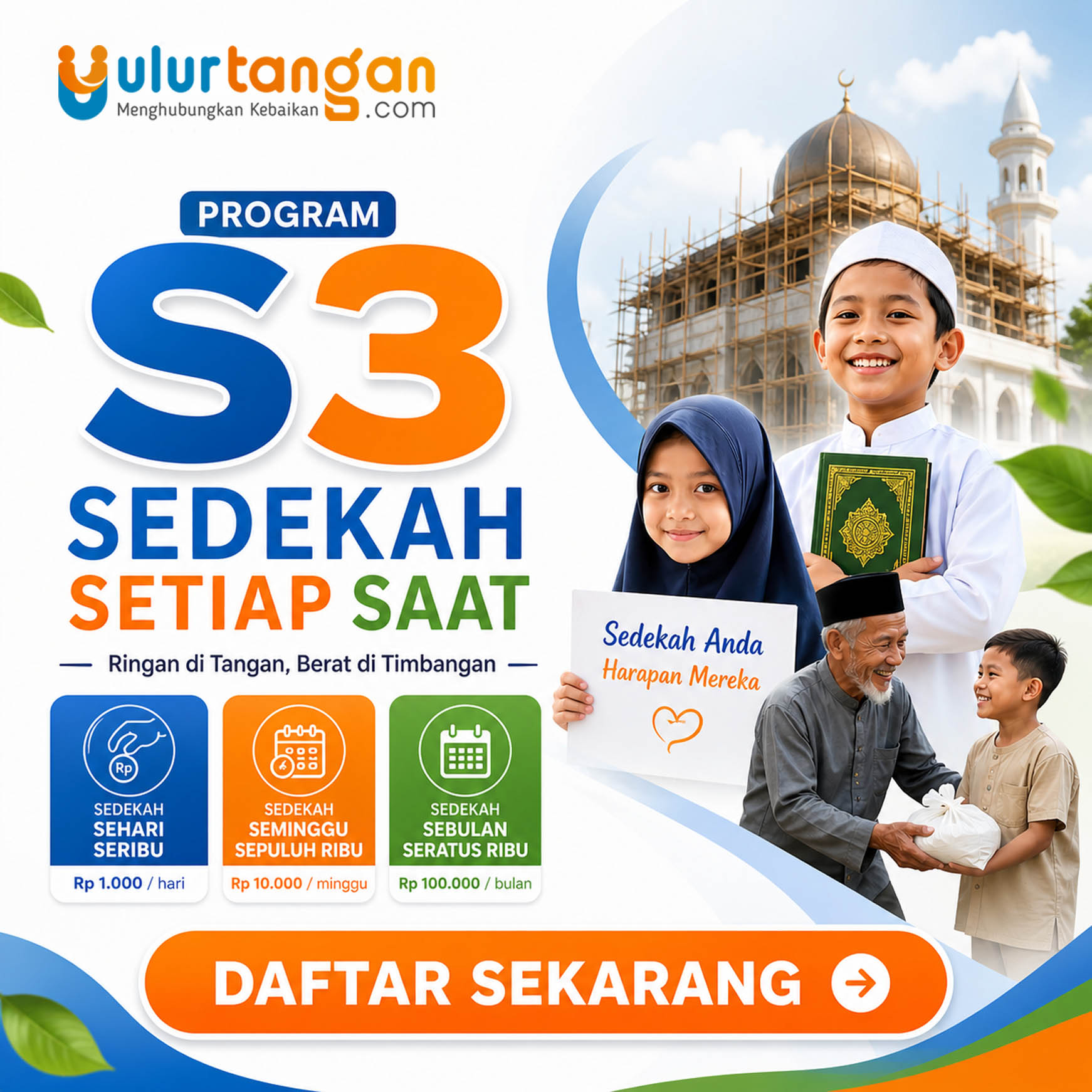 Program S3 Sedekah Setiap Saat: Yuk Daftar Jadi Donatur Rutin, Satu Kebaikan Sejuta Manfaat