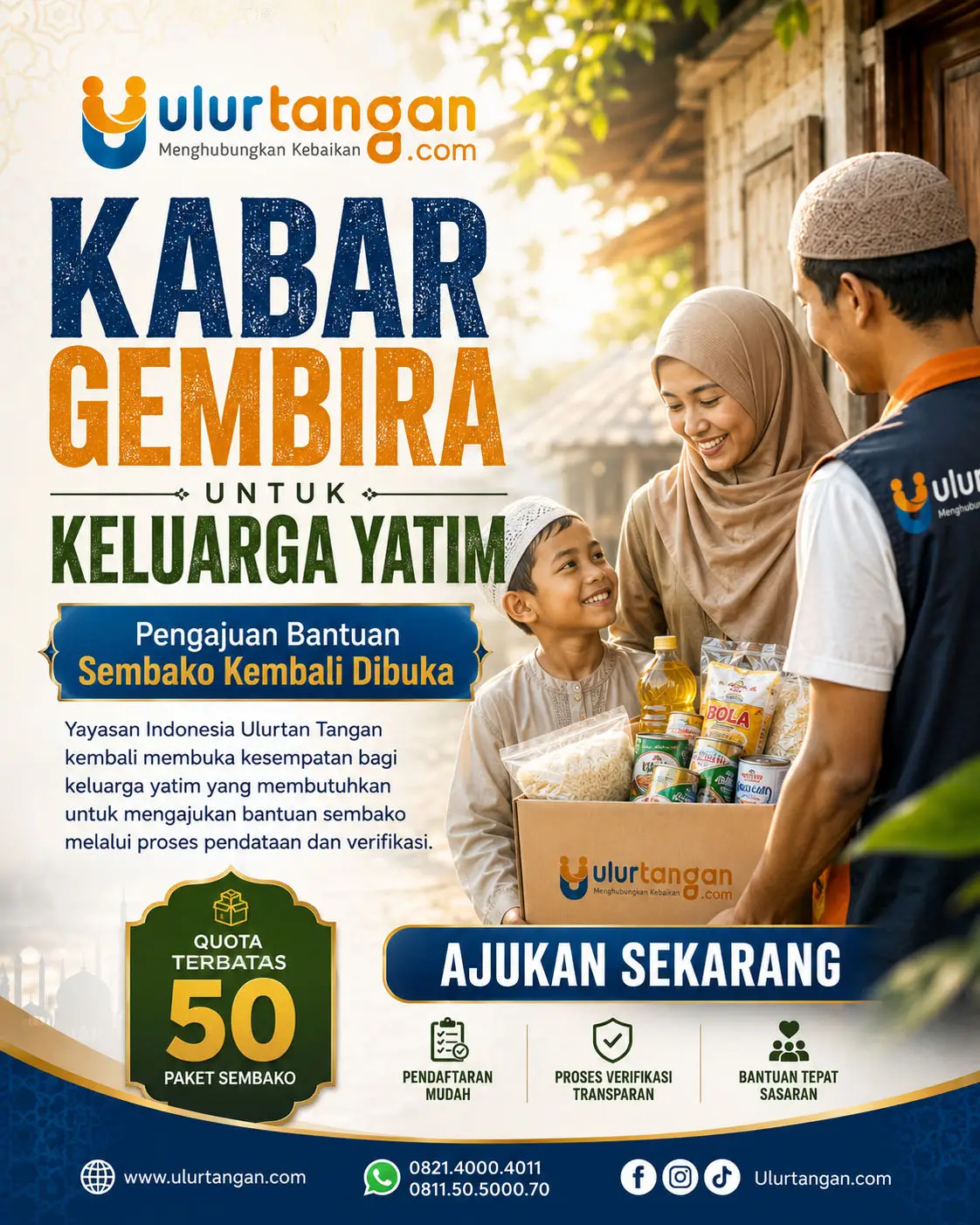 Kabar Gembira untuk Keluarga Yatim Bantuan Paket Sembako