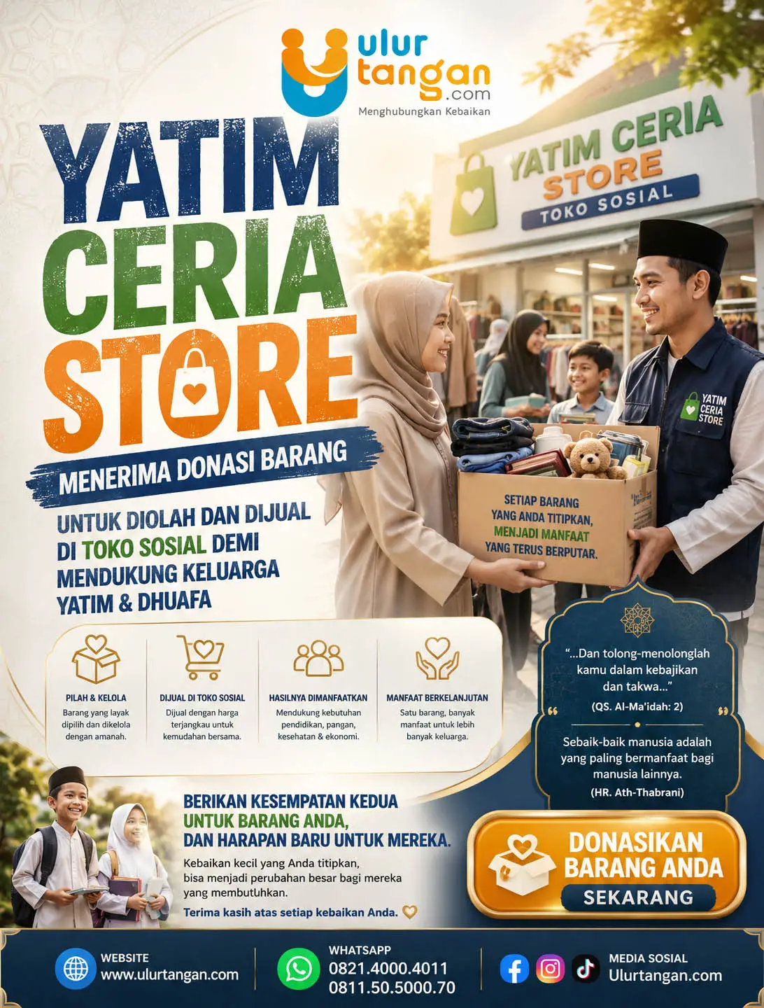 Yatim Ceria Store – Menerima Donasi Barang untuk Diolah dan Dijual di Toko Sosial demi Mendukung Keluarga Yatim & Dhuafa