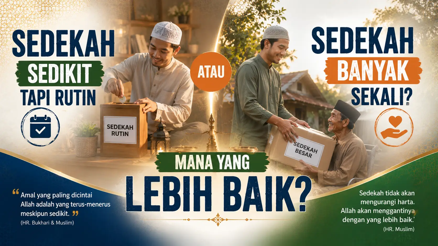 Sedekah Sedikit tapi Rutin atau Sedekah Banyak Sekali? Mana yang Lebih Baik?